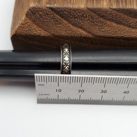 Size 5 925 Sterling Silver Enamel Floral Pandora ALE 50 Ring - Picture 5 of 6